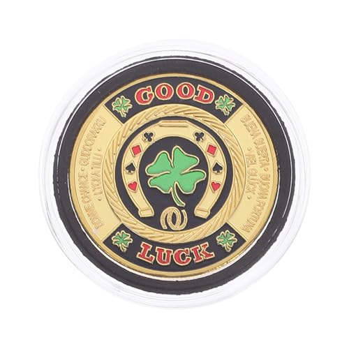CVUTOVO Poker Card Guard für Hold Langlebiges Pokerzubehör mit Glücksmünze Sammlerstück für Pokertisch Edles Geschenkset für Spieler und Fans Robust und Dekorativ von CVUTOVO