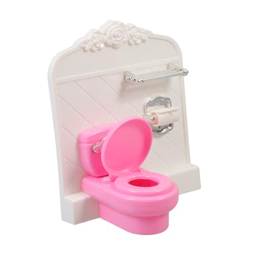 CVUTOVO Puppenhaus Toilette Spültoilette aus Kompaktes Puppenhaus Zubehör für Realistische Badezimmergestaltung für Kreative Spielideen und Dekoration CVUTOVO Puppenhaus Toilette Spültoilette aus Kompaktes Puppenhaus Zubehör für Realistische Badezimmergestaltung für Kreative Spielideen und Dekoration von CVUTOVO