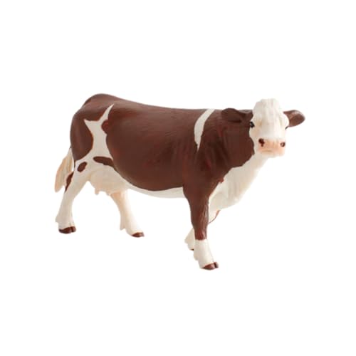 CVUTOVO Realistische Kuh Figur Kunststoff Deko Tiermodell für Schreibtisch und Zuhause Detailgetreues Simulationsspielzeug Kreative Bauernhof Dekoration in Braun Weiß Sicheres Material von CVUTOVO