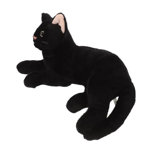 CVUTOVO Schwarze Plüschkatze Realistisches Kuscheltier für Dekoration Halloween Pranks Kissen Handgefertigtes Weiches für Erwachsene zum und Verschenken von CVUTOVO