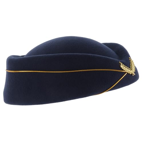 CVUTOVO Stewardess Hut Damen Elegant Flugbegleiterin Kostüm Accessoire für Party Cosplay und Bühnenaufführungen Stilvoller und Leichter Hut von CVUTOVO