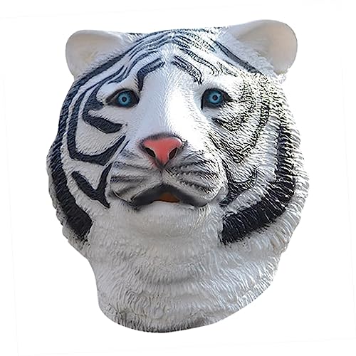 CVUTOVO Tiger Kopfmaske aus für Kostümpartys Fasching und Halloween Einzigartiges Tigerkopf Accessoire Bequeme und Atmungsaktive für Erwachsene für Auftritte und Verkleidungen von CVUTOVO