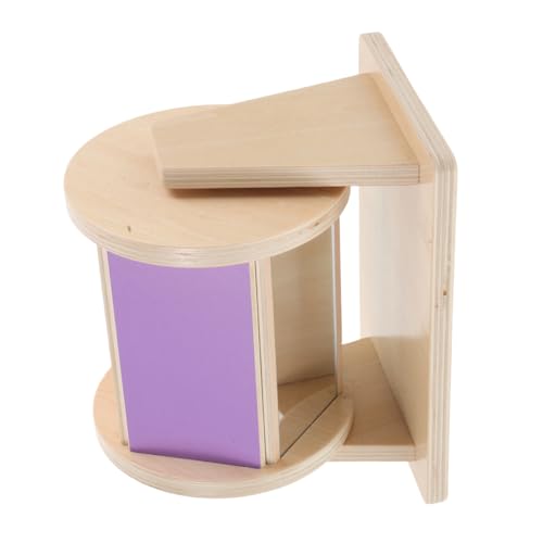 CVUTOVO Vorschulspielzeug sensorische Spielzeuge Textiltrommel aus Holz Rad drehendes Kinderspielzeug Rollendes Trommelspielzeug Textiltrommel-Lernspielzeug von CVUTOVO