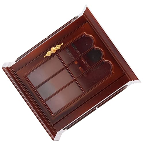 CVUTOVO Wandschrankmodell Puppenhaus-Miniaturen Puppenstubenregal Puppenhaus Miniaturen Möbel bücherregal Vintage Mini-Wandschrank Mini-Puppenhausmöbel Metall Braun von CVUTOVO