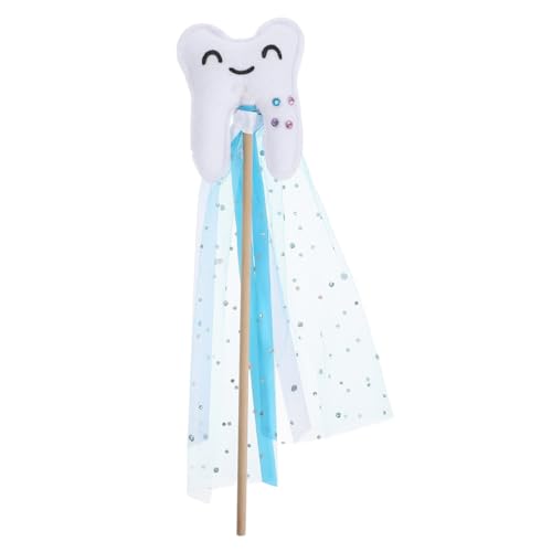 CVUTOVO Zahnfee Zauberstab mit Band Blauer Feenstab als Kostüm Requisite für Kreativer Party-Stick mit Einzigartigem Zahn-Design für Cosplay und Fantasievolle Rollenspiele von CVUTOVO