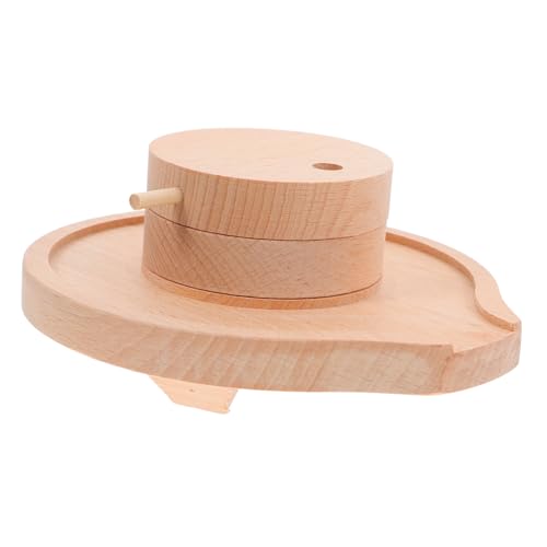 Vintage Holzsteinmühle Dekorative Nachbildung Traditionelles Bauernwerkzeug für Stilvolle Heimdekoration Handgefertigtes Ornament für Regale und Schreibtische von CVUTOVO