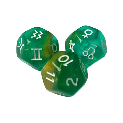 3 x Astrologie-Würfel, 12-seitige Tarot-Würfel, facettenreich, Konstellationswürfel, Tarotkarten, Zubehör für Party-Tischspiel, 3 Stück, 12-seitige astrologische Würfel, Konstellationswürfel, für 3 x Astrologie-Würfel, 12-seitige Tarot-Würfel, facettenreich, Konstellationswürfel, Tarotkarten, Zubehör für Party-Tischspiel, 3 Stück, 12-seitige astrologische Würfel, Konstellationswürfel, für von CVZQTE