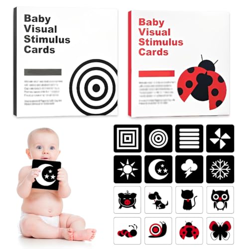 CWED Sensory Toys Karten,32-teilige Neugeborenen Gehirn Entwicklung Spielzeug, Visuelle Stimulation Lernen Aktivität Karten,Kontrastkarten Baby für Neugeborene im Alter von 0, 3, 6, 12 und 36 Monaten CWED Sensory Toys Karten,32-teilige Neugeborenen Gehirn Entwicklung Spielzeug, Visuelle Stimulation Lernen Aktivität Karten,Kontrastkarten Baby für Neugeborene im Alter von 0, 3, 6, 12 und 36 Monaten von CWED