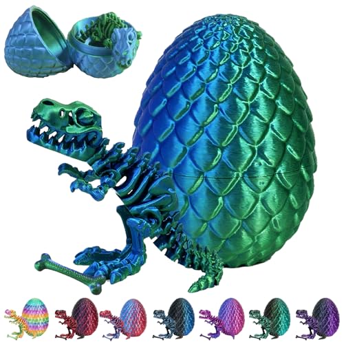 CWENDANER 3D Gedrucktes Drachenei Geheimnisvolle Drachen Spielzeug Realistische Realistische Beweglicher Drachen Figuren Überraschung Easter Dracheneier Wohnkultur (blaugrün) von CWENDANER