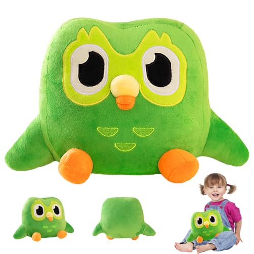 CWENDANER Green Owl Plush Toy, 20 cm Grünes Owl Toy, Soft Owl Stuffed Animal Cuddly Toy, Cartoon Owl Throw Pillow Plush, for Home Decor Kinder ab 3 Jahren Birthday Owl Gifts von CWENDANER