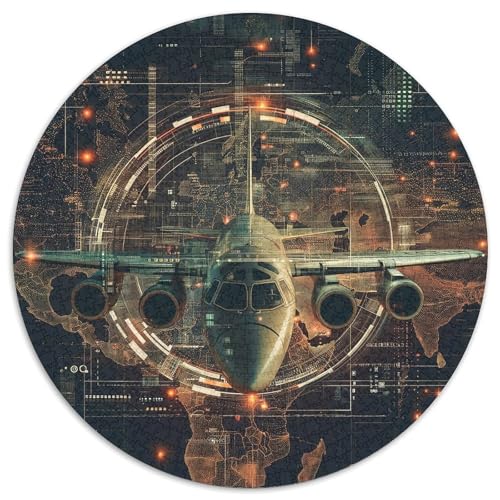 Airplane 1000 Teile Circular Puzzles Einzigartige Kreative Rund Spielzeug Puzzle Für Erwachsene Und Kinder 1000pcs (67.5x67.5cm) von CWHSDPRUF