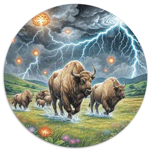 American Bison 1000 Teile Circular Puzzles Einzigartige Kreative Rund Spielzeug Puzzle Für Erwachsene 1000pcs (67.5x67.5cm) von CWHSDPRUF