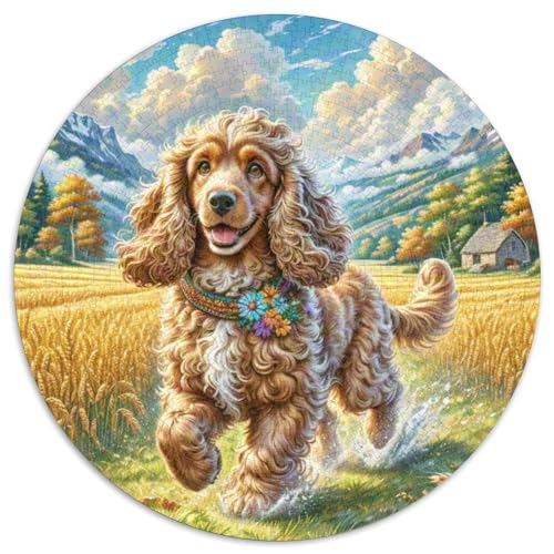 American Cocker Spaniel 1000 Teile Circular Puzzles Einzigartige Klassisches Rund Spielzeug Puzzle Für Erwachsene Und Kinder 1000pcs (67.5x67.5cm) von CWHSDPRUF