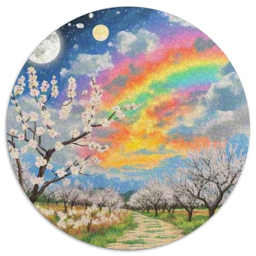 Apricot Blossom 1000 Teile Rundes Einzigartige Kreative Rund Spielzeug Puzzle Für Erwachsene 1000pcs (67.5x67.5cm) von CWHSDPRUF