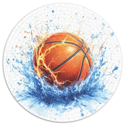 Basketball 1000 Teile Circular Puzzles Einzigartige Kreative Stressabbau-Spielzeug Puzzle Für Erwachsene 1000pcs (67.5x67.5cm) von CWHSDPRUF