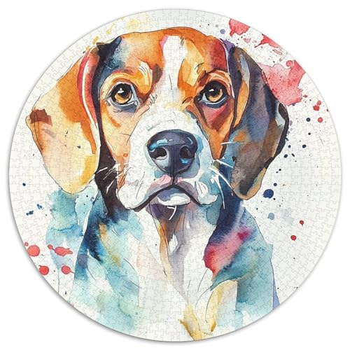 Beagle 1000 Teile Circular Puzzles Unregelmäßige Kreative Rund Stressabbau-Spielzeug Puzzle Für Erwachsene 1000pcs (67.5x67.5cm) von CWHSDPRUF