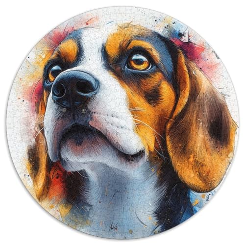 Beagle 1000 Teile Rundes Einzigartige Klassisches Rund Stressabbau-Spielzeug Puzzle Für Erwachsene Und Kinder 1000pcs (67.5x67.5cm) von CWHSDPRUF