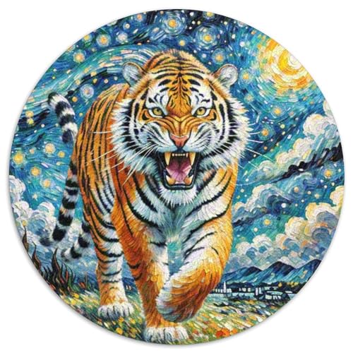 Bengal Tiger 1000 Teile Rundes Unregelmäßige Klassisches Puzzle Spielzeug Puzzle Für Erwachsene 1000pcs (67.5x67.5cm) von CWHSDPRUF