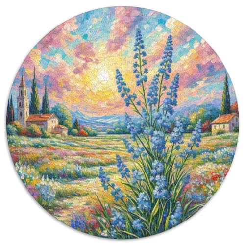 Blue Snowflake 1000 Teile Rundes Einzigartige Kreative Puzzle Stressabbau-Spielzeug Puzzle Für Erwachsene Und Kinder 1000pcs (67.5x67.5cm) von CWHSDPRUF