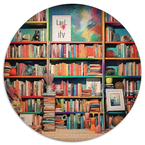 Bookshelf 1000 Teile Rundes Einzigartige Kreative Rund Stressabbau-Spielzeug Puzzle Für Erwachsene 1000pcs (67.5x67.5cm) von CWHSDPRUF