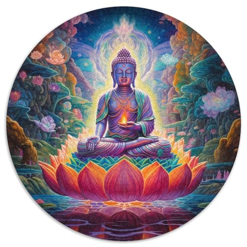 Buddha 1000 Teile Rundes Einzigartige Kreative Stressabbau-Spielzeug Puzzle Für Erwachsene Und Kinder 1000pcs (67.5x67.5cm) von CWHSDPRUF