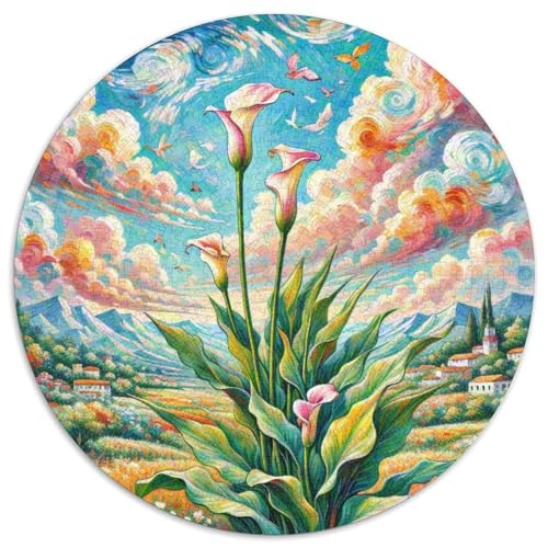 Calla Lily 1000 Teile Circular Puzzles Unregelmäßige Kreative Puzzle Stressabbau-Spielzeug Puzzle Für Erwachsene Und Kinder 1000pcs (67.5x67.5cm) von CWHSDPRUF