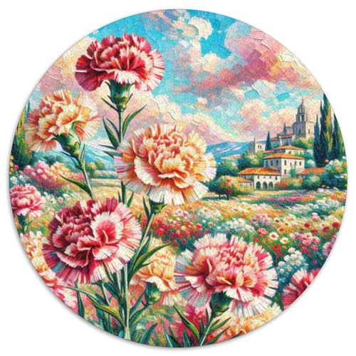 Carnation 1000 Teile Circular Puzzles Unregelmäßige Kreative Rund Spielzeug Puzzle Für Erwachsene 1000pcs (67.5x67.5cm) von CWHSDPRUF