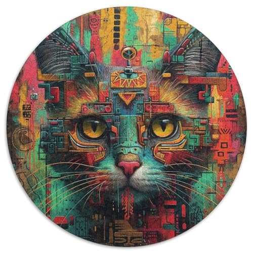 Cat 1000 Teile Rundes Einzigartige Klassisches Rund Spielzeug Puzzle Für Erwachsene 1000pcs (67.5x67.5cm) von CWHSDPRUF