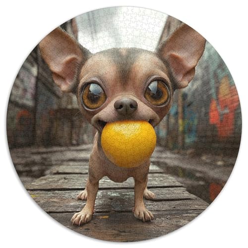Chihuahua 1000 Teile Circular Puzzles Unregelmäßige Kreative Puzzle Spielzeug Für Erwachsene 1000pcs (67.5x67.5cm) von CWHSDPRUF