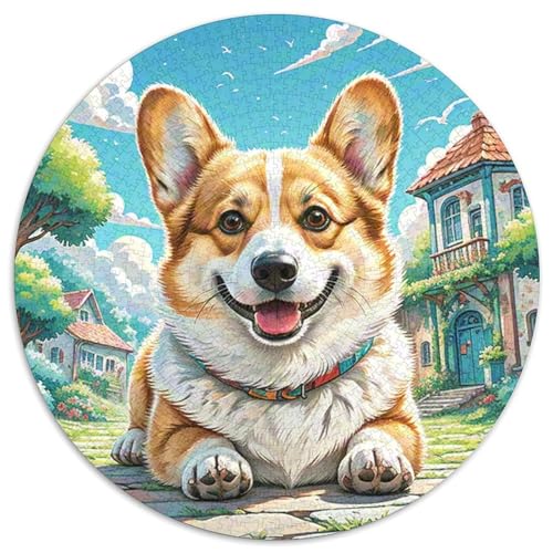 Corgi 1000 Teile Circular Puzzles Einzigartige Kreative Rund Stressabbau-Spielzeug Puzzle Für Erwachsene 1000pcs (67.5x67.5cm) von CWHSDPRUF