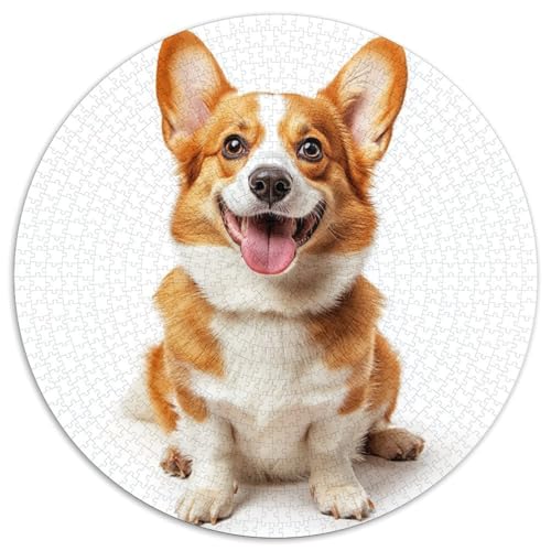 Corgi 1000 Teile Circular Puzzles Unregelmäßige Kreative Stressabbau-Spielzeug Puzzle Für Erwachsene 1000pcs (67.5x67.5cm) von CWHSDPRUF