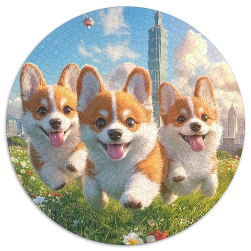 Corgi 1000 Teile Rundes Einzigartige Klassisches Stressabbau-Spielzeug Puzzle Für Erwachsene 1000pcs (67.5x67.5cm) von CWHSDPRUF