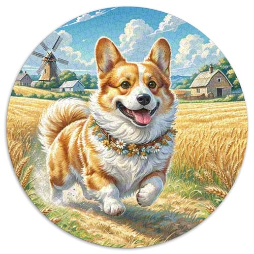 Corgi 1000 Teile Rundes Einzigartige Kreative Puzzle Spielzeug Puzzle Für Erwachsene 1000pcs (67.5x67.5cm) von CWHSDPRUF
