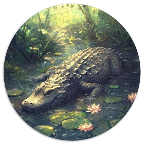Crocodile 1000 Teile Circular Puzzles Unregelmäßige Kreative Puzzle Spielzeug Für Erwachsene 1000pcs (67.5x67.5cm) von CWHSDPRUF
