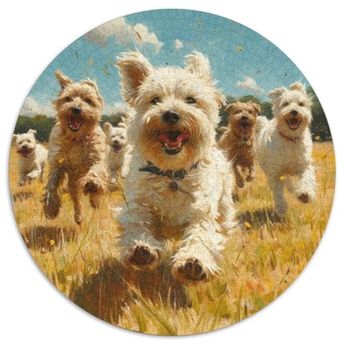 Cute Puppy 1000 Teile Circular Puzzles Unregelmäßige Kreative Stressabbau-Spielzeug Puzzle Für Erwachsene 1000pcs (67.5x67.5cm) von CWHSDPRUF