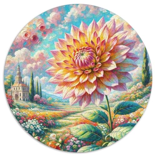 Dahlia 1000 Teile Rundes Einzigartige Klassisches Rund Spielzeug Puzzle Für Erwachsene 1000pcs (67.5x67.5cm) von CWHSDPRUF