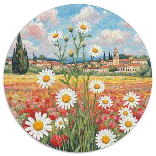 Daisy 1000 Teile Circular Puzzles Unregelmäßige Kreative Rund Stressabbau-Spielzeug Puzzle Für Erwachsene 1000pcs (67.5x67.5cm) von CWHSDPRUF