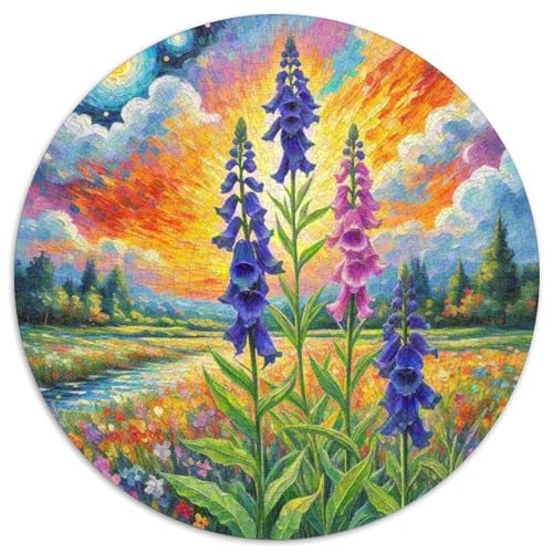 Delphinium 1000 Teile Rundes Unregelmäßige Klassisches Puzzle Spielzeug Puzzle Für Erwachsene 1000pcs (67.5x67.5cm) von CWHSDPRUF