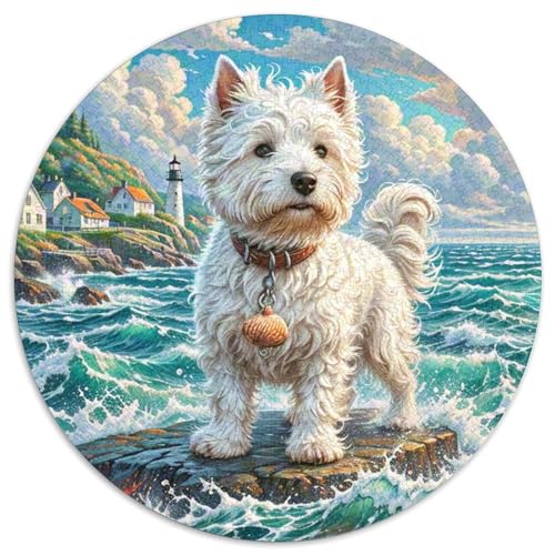 Dog 1000 Teile Circular Puzzles Unregelmäßige Kreative Rund Spielzeug Puzzle Für Erwachsene 1000pcs (67.5x67.5cm) von CWHSDPRUF
