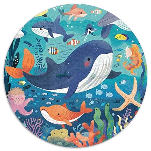 Dolphin 1000 Teile Circular Puzzles Einzigartige Klassisches Rund Stressabbau-Spielzeug Puzzle Für Erwachsene 1000pcs (67.5x67.5cm) von CWHSDPRUF