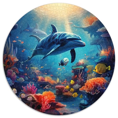 Dolphins 1000 Teile Circular Puzzles Unregelmäßige Kreative Puzzle Spielzeug Für Erwachsene 1000pcs (67.5x67.5cm) von CWHSDPRUF