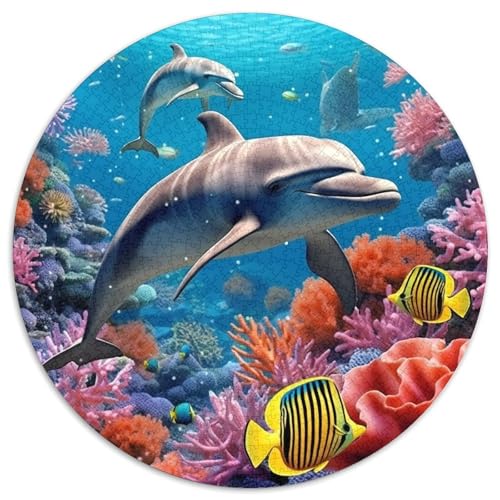 Dolphins 1000 Teile Rundes Einzigartige Klassisches Stressabbau-Spielzeug Puzzle Für Erwachsene 1000pcs (67.5x67.5cm) von CWHSDPRUF