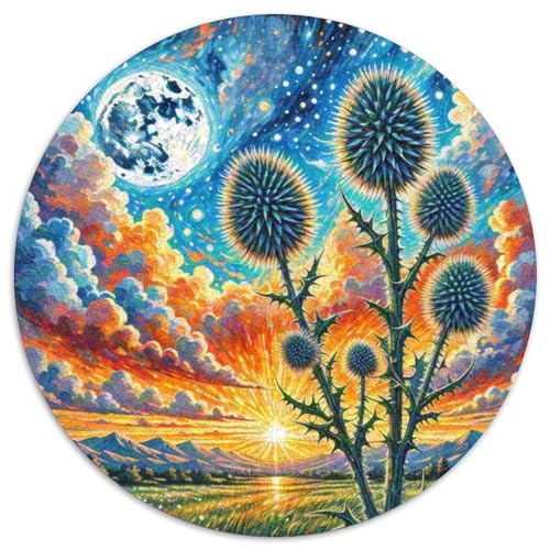 Echinops Sphaerocephalus 1000 Teile Circular Puzzles Einzigartige Kreative Rund Stressabbau-Spielzeug Puzzle Für Erwachsene Und Kinder 1000pcs (67.5x67.5cm) von CWHSDPRUF