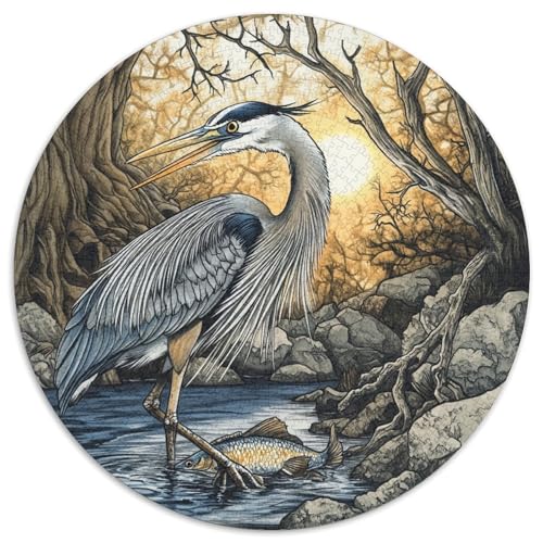 Egret 1000 Teile Rundes Einzigartige Klassisches Rund Stressabbau-Spielzeug Puzzle Für Erwachsene Und Kinder 1000pcs (67.5x67.5cm) von CWHSDPRUF