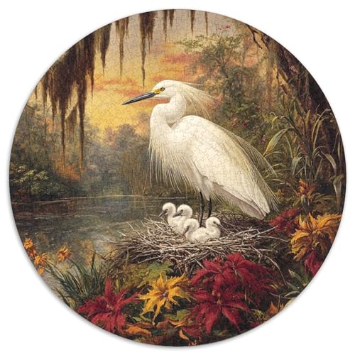 Egret 1000 Teile Rundes Einzigartige Kreative Rund Stressabbau-Spielzeug Puzzle Für Erwachsene 1000pcs (67.5x67.5cm) von CWHSDPRUF