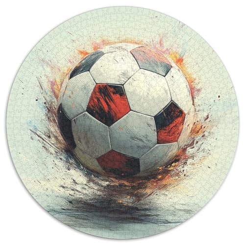 Football 1000 Teile Rundes Einzigartige Kreative Puzzle Spielzeug Für Erwachsene Und Kinder 1000pcs (67.5x67.5cm) von CWHSDPRUF