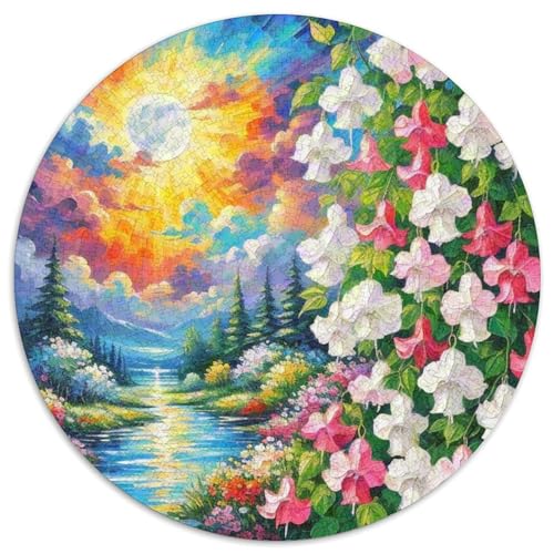 Fuchsia Hybrida 1000 Teile Rundes Unregelmäßige Klassisches Puzzle Spielzeug Puzzle Für Erwachsene 1000pcs (67.5x67.5cm) von CWHSDPRUF