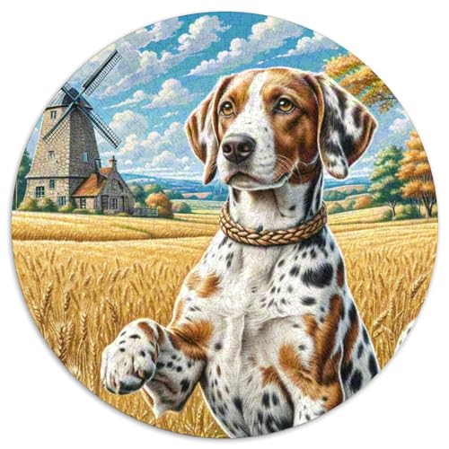 German Shorthaired Pointer 1000 Teile Circular Puzzles Unregelmäßige Klassisches Puzzle Stressabbau-Spielzeug Puzzle Für Erwachsene Und Kinder 1000pcs (67.5x67.5cm) von CWHSDPRUF