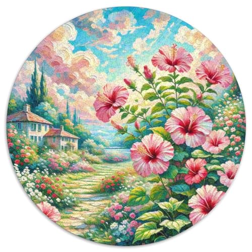 Hibiscus 1000 Teile Rundes Einzigartige Klassisches Puzzle Spielzeug Puzzle Für Erwachsene Und Kinder 1000pcs (67.5x67.5cm) von CWHSDPRUF