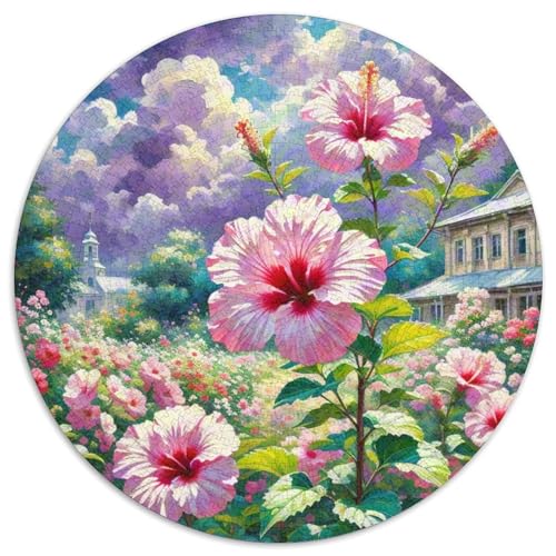 Hibiscus 1000 Teile Rundes Einzigartige Klassisches Puzzle Spielzeug Puzzle Für Erwachsene Und Kinder 1000pcs (67.5x67.5cm) von CWHSDPRUF